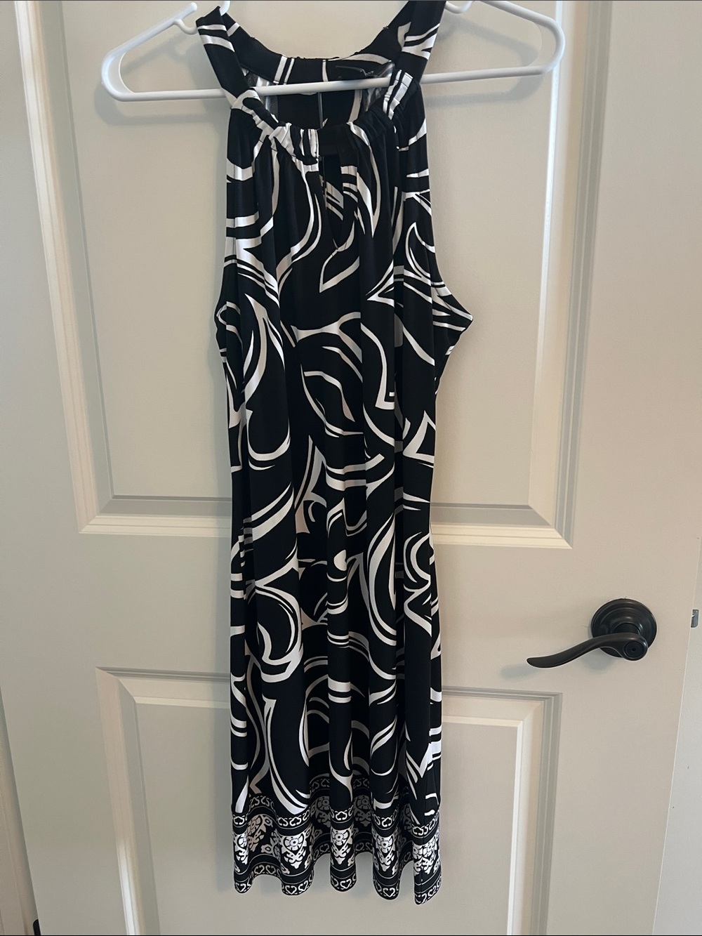 White House Black Market Black & White Halter Jumpsuit